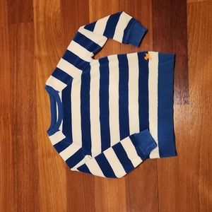 Mini Boden Boys Blue and White Striped Terrycloth Sweatshirt Size 4-5 Years